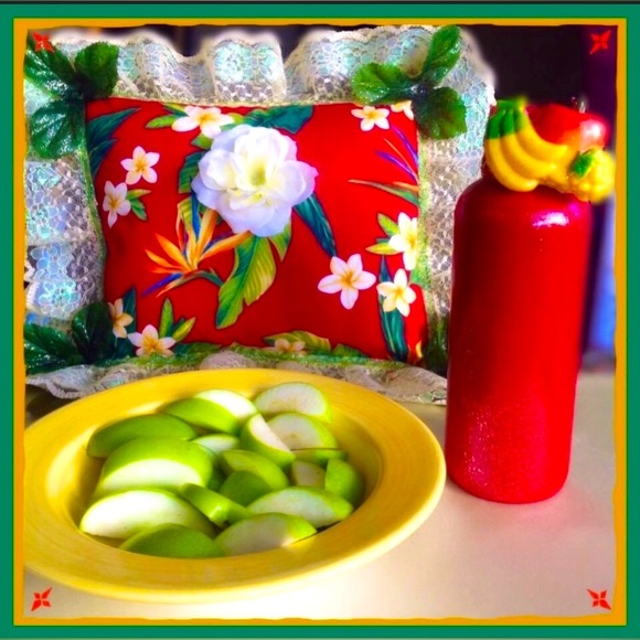 Teacher Gift Hand Crafted Fruit Passion Gypsy Bottle Tropical Beachy Decor - Picture 4 of 5